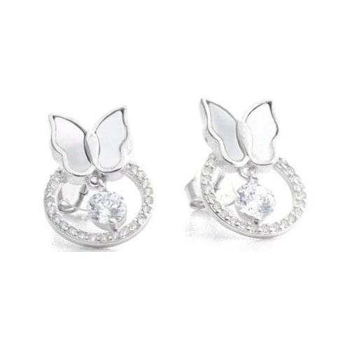 PE3 Silver Multi-Color Small Earrings For Women Wedding Fashion Jewelry Gifts