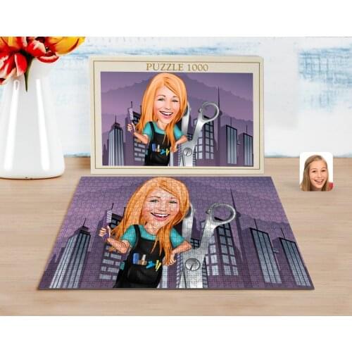 Personalized Women 'S Hairdressing Caricature of 1000 Piece Professional Puzzle-1