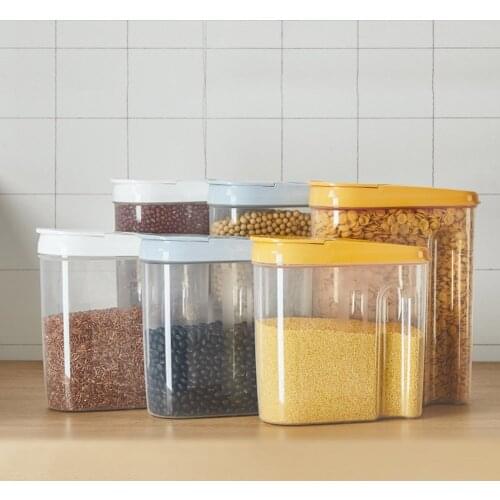 Plastic Grain Storage Jar With Lid Household Dried Fruit Sealed Cans Kitchen Food Storage Box