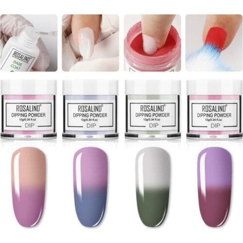 Temperature Change Nail Dipping Powder 4 Colors Neon Mirror Mermaid Dipping Nail Chrome Pigment Dust Nail Polish Decor TSLM1