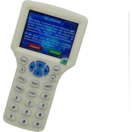RFID Reader Writer Copier Duplicator IC/ID 10 Frequency With USB Cable English Language For 125Khz 13.56Mhz Cards LCD Screen