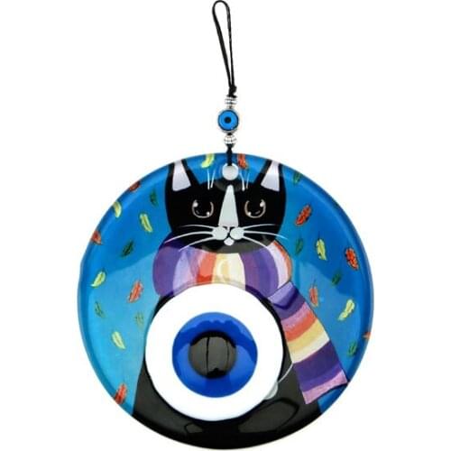 Handmade Scarfed Cat Fusion Evil Eye Bead 16cm