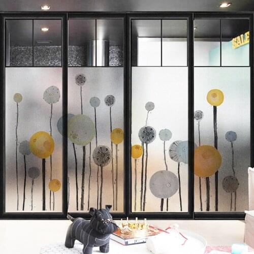DIY Static Cling Privacy Glass Film Window Sticker Door Decals Nordic Floral Decorative Films Kitchen Bathroom Vinyl Home Decor