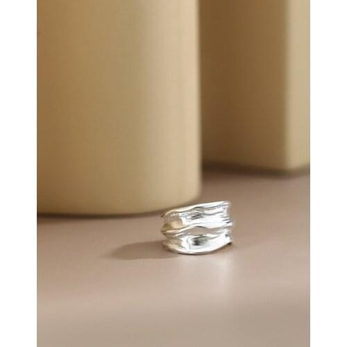 925 Sterling Silver Irregular Wide Clip On Earrings For Women Earcuff, Gold Color Clip Earrings Without Piercing Fine Jewelry