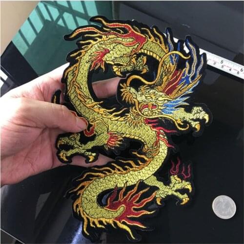 Sewing Embroidery Dragon Applique Chinese Dragon Patches for Clothing Freeshipping Iron On Patches Sticker for Clothing Badges