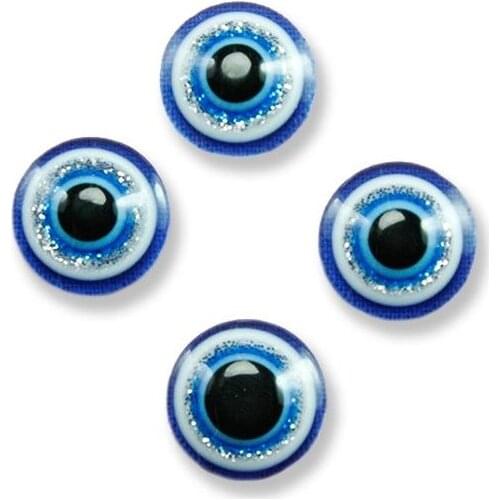Modern 24 Pcs 1.1cm Silvery Evil eye bead trinket baratija حلية орнаментальный