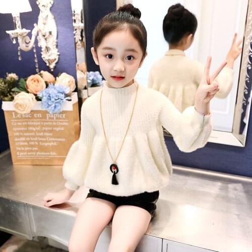 Girl Sweater Kids Baby Outwear Tops 2021 Loose Thicken Warm Winter Autumn Knitting School Sport Pullover Children Clothing