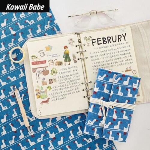 Fabric Design A6 A5 Loose-leaf Notebooks Journals Spiral Binder Diary Notebook Agenda Planner 90 sheets School Stationery