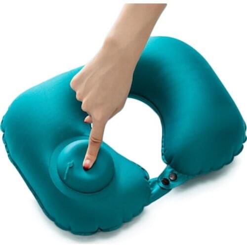 U-Shape Automatic Inflatable Travel Pillow Neck Pillow Car Air Inflatable Pillows Neck Cushion Travel Headrest Folding Portable
