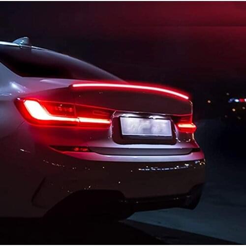 Universal LED Spoiler Light Rear Spoiler Lip Kit 3.9ft for Car Trunk Brake Light Carbon Fiber Finish Universal Fit for Roof,Wing