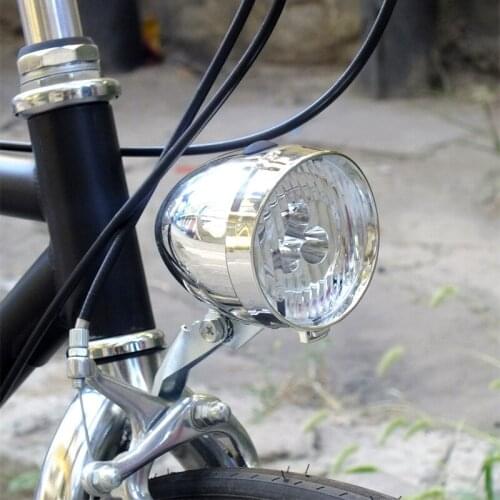 Retro 3 LED Light Riding Light Classic Vintage Bike Retro Head Light Front Fog Lamp Bicycle Lights Silver