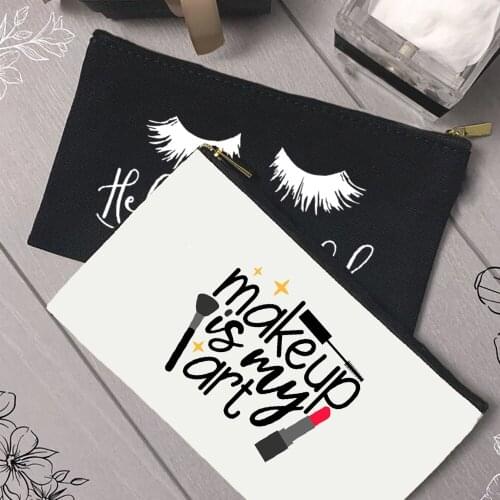 I Am Not Perfect But My Lashes Are Fashion Cosmetic Cases Bags Zipper Makeup Pouch Fashion Lipstick Storage Travel Bag Best Gift