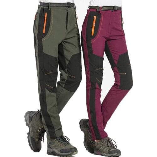 Women Casual Pants Winter Thick Fleece Warm Trousers Outdoor Softshell Waterproof Pants Hiking Camping Fishing Sweatpants 5XL