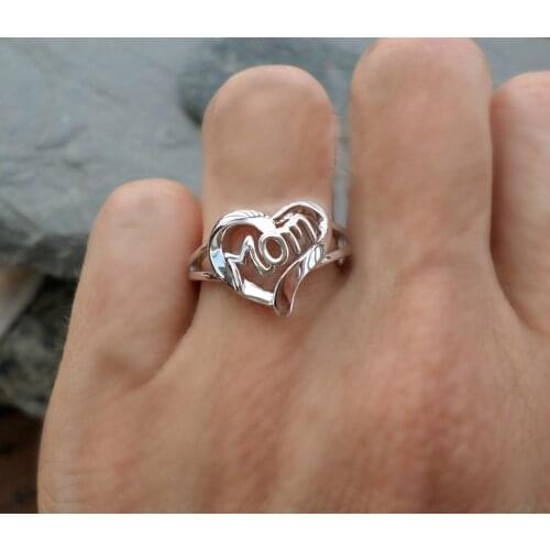 New Love Heart MoM Mothers Day Gift S925 Sterling Silver Color Rings for Women Fashion Jewelry 2020