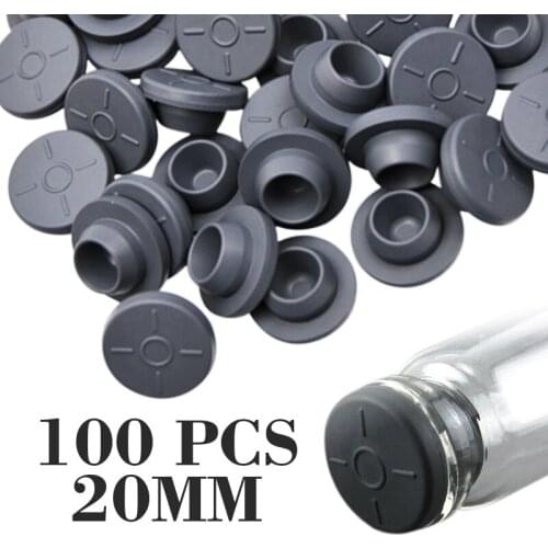 100PCS 20mm Rubber Stoppers Self Sealing Medical Injection Ports Inoculation Stopper Rubber Cap Supplies