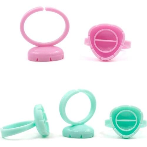 100pcs Microblading Pigment Heart Glue Rings Cups Disposable Eyelash Extension Glue Tattoo Ink Holder Grafting Lashes Tool
