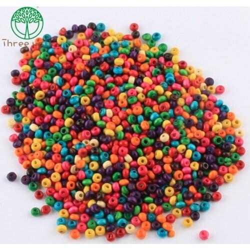 1000pcs 4mm Wooden beads Random Mixed Color Round Wood Beads for Jewellry Making DIY Pacifier Clips Beading