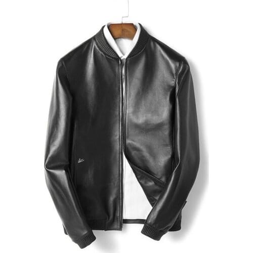 2020 new Genuine Leather Jacket Men Spring Autumn Real Sheepskin Coat Bomber Jacket Mens Clothing Chaqueta MG-02-B6212 KJ1947