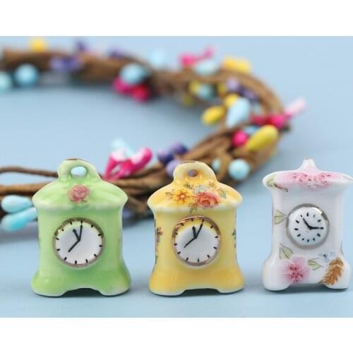 3pcs/set 1:12 Doll House Bedroom Living Room Accessories Furniture DIY Dollhouse Mini Clock Porcelain Miniature