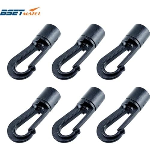 6 Pieces/Lot Plastic Snap Hook Buckle Bungee Shock Tie Cord Ends Lock For Outdoor Camp Clothesline Elastic Rope Hook Accessories