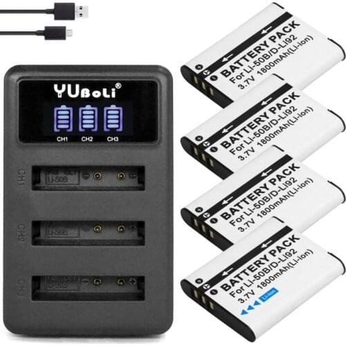 Li-50B LI50B li 50B D-LI92 Battery + 3lots Charger for OLYMPUS SP 810 800UZ u6010 u6020 u9010 SZ14 SZ16 D755 u1010 SZ30 SZ20