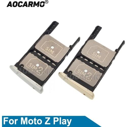 Aocarmo For Motorola Moto Z Play Dual SIM Nano Sim Card Tray MicroSD Slot Holder Replacement Parts