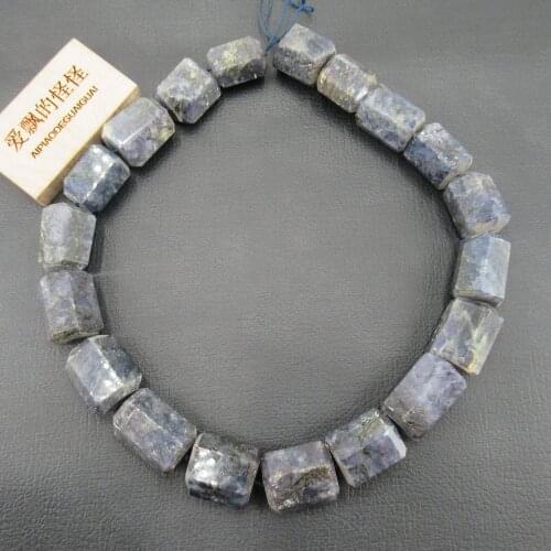 APDGG Natural Blue Kyanite Faceted Cylinder Rondelle Nugget Loose Beads 16" Strands Jewelry Making DIY