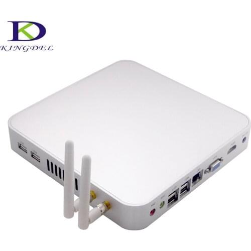 Fanless Mini Computer with Intel Celeron 1007U 1017U 1037U CPU 8G RAM 1TB HDD HTPC Desktop PC 3D Game PCHDMI VGA Wifi Metal Case
