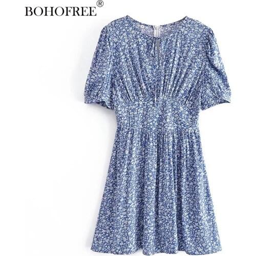 Голубые летние платья BOHOFREE China At AliExpress