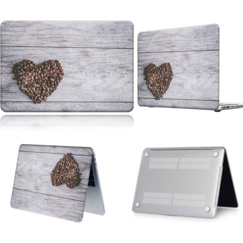 PVC For Apple Macbook 12/Pro 13 A2251 A2289/Pro 13 A2338 Heart On Grey Wood Laptop Case For Fund Air 13 A2337/Pro 15 16/Air 11