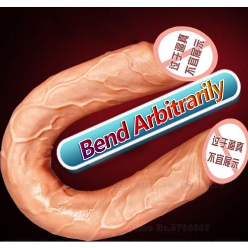 Double Glans Head Simulation Dildo Females Masturbation Tools Huge Soft Penis Fake Dick Anal Plug Sex Toys For Women Lesbian