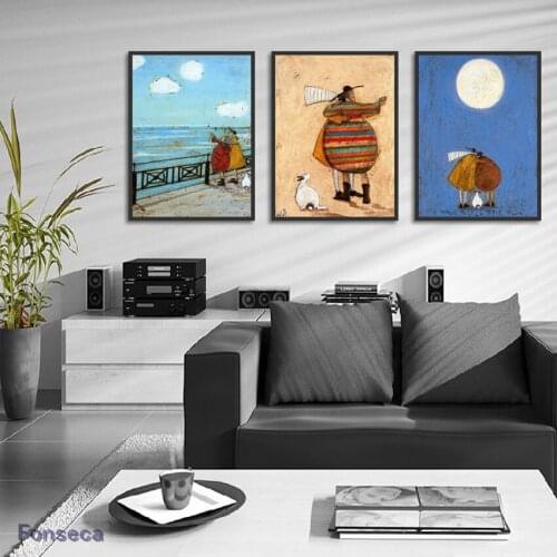 Cartoon Character Travel Scenery Canvas Paintings Wall Art Posters And Prints Decorative Modular Pictures Aesthetic Room Decor