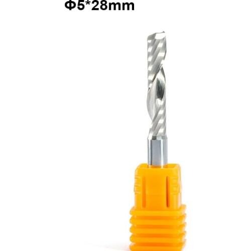 10pcs 5mm CNC End Mill One Single Flute Spiral Cutter Tugster Steel Router Bit For MDF Carbide Milling Cutter PVC Wood Cutter
