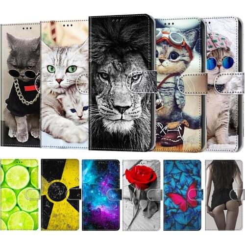 Flip Leather Case For Nokia 1.4 2.3 2.4 3 3.4 5 5.3 5.4 C2 Case Wallet Card Holder Stand Cover Lion Cute Cat Flower Butterfly