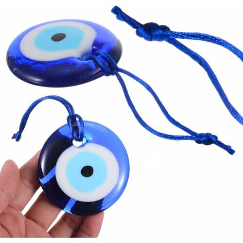 Hot Multiple sizes Fashion Lucky Turkish Greek Evil Blue Eye Charm Pendant Gift Blue Lamp work Glass Car Home Amulet