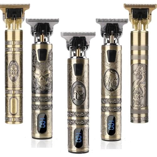 Vintage LCD T9 Bald Head Electric Hair Clipper Recharge Professional Cordless Hair Trimmer For Men Barber Hair Cutting Machine