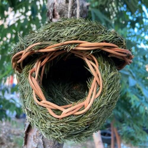 Myna Parrot Nest, Creative Handmade Wicker Woven Bird Nest, Outdoor Aviary, Indoor Hanging Bird Nest