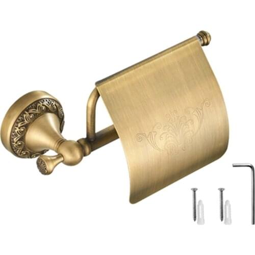 Wall Hanging Bathroom Accessories Antique Brass Carving Tissue Storage Rack Tissue Box Tissue Holder High Quality and Brand New