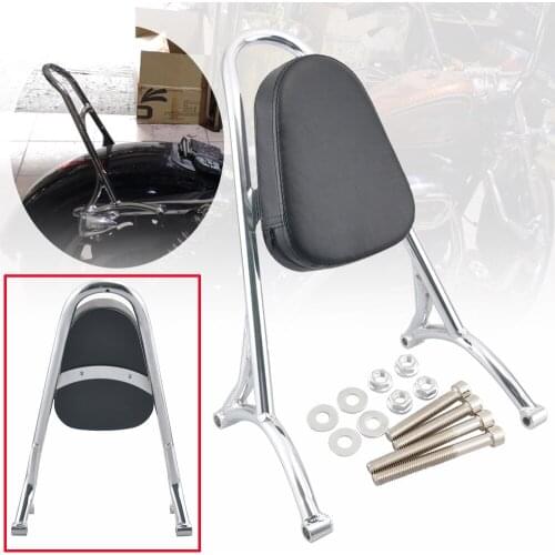Motorcycle Short Passenger Sissy Bar Solo Backrest Pad For Harley Sportster XL 1200 Iron 883 SuperLow 48 Custom 2004-2017