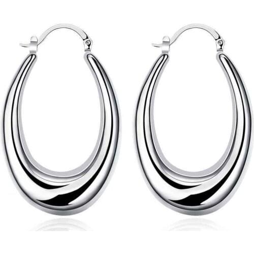 Simple Fashion Style Silver plated Hollow U Earrings Jewellery mens 2014,Wholesale&hot sell, SMTE115