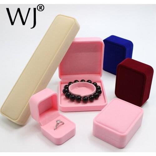 Luxury Velvet Ring Pendant Necklace Bracelet Bangle Jewelry Presentation Box Set Storage Case for Gift Jewellery Packaging Boxes