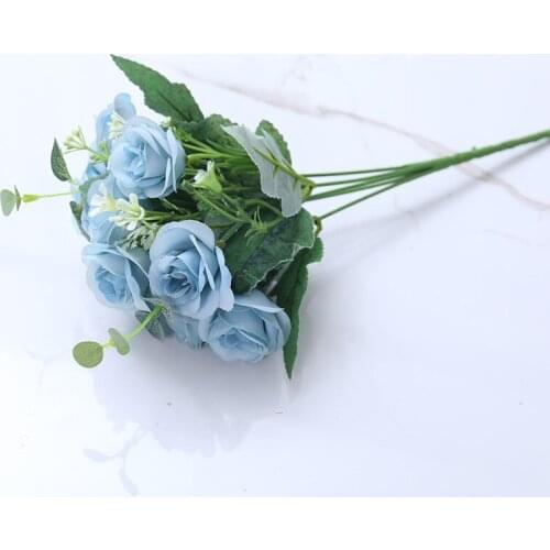 Pink Silk Rose Artificial Flowers Peony Bridal Bouquet for Wedding Home DIY Decoration Cheap Fake Flowers Hydrangea Crafts