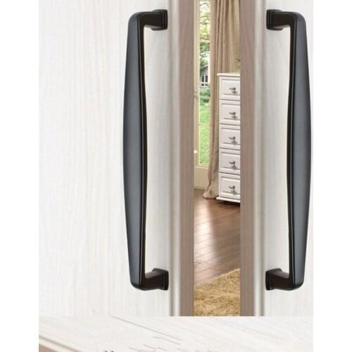 96 128 160mm Furniture Handle Cabinet Knob and Handle Black Kitchen Door Cupboard Wardrobe Drawer Pull Handle Furniture Fitting