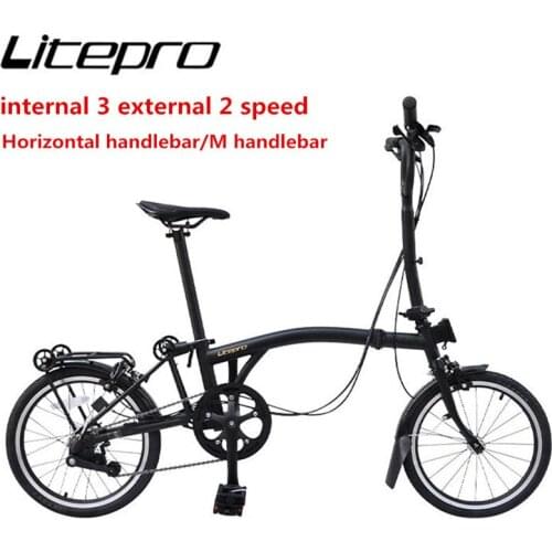 Litepro 16Inch 6 Speed Bike Internal 3 External 2 Speed Chrome Molybdenum Steel Horizontal M Handle Folding Bicycle
