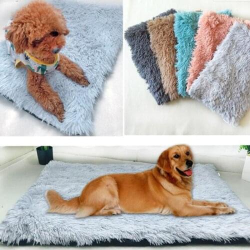 Super Soft Fleece Pet Cushion Mat Warm Cats Dogs Floor Blanket Long Plush Dog Lounger Sofa Sleep Bed Mattress for Small Big Dogs