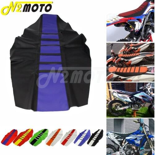 YZ450F Motocross Custom Ribbed Seat Cover Gripper Traction Seat Pad for Suzuki Honda Kawasaki EXC XCF RM XR CRF 125 250 450