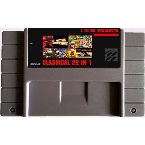 High Quality 16 Bit Super 22 IN 1 /25 in 1 COLLECTION NTSC Big Gray Game Card For USA Version Game Player