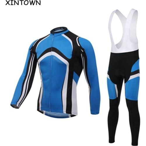XINTOWN Men Cycling Clothing Suit Long Sleeve Cycling Jersey sets Team Bike Pants Ropa Cilismo Bicycle Wear Sport Riding Clothes
