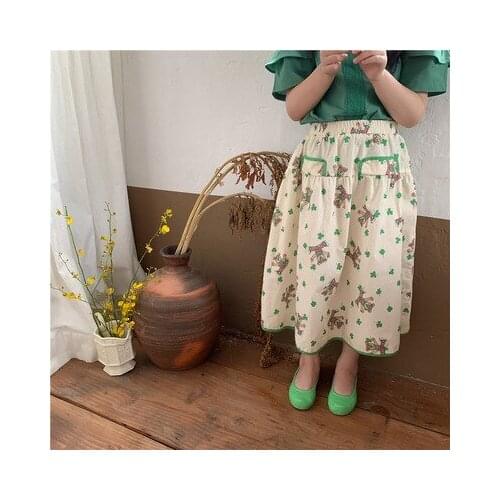 Girls' Skirts 2021 Summer New Fashion Baby Girl Print Skirts Korean Toddler Girl Cartoon Print Skirt Baby Girl Cute Tutu Skirts