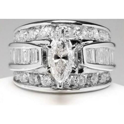 Ofertas Popular Engagement Rings for Women Party Jewelry Luxury Inlaid Cubic Zirconia Wedding Rings Anillos Mujer